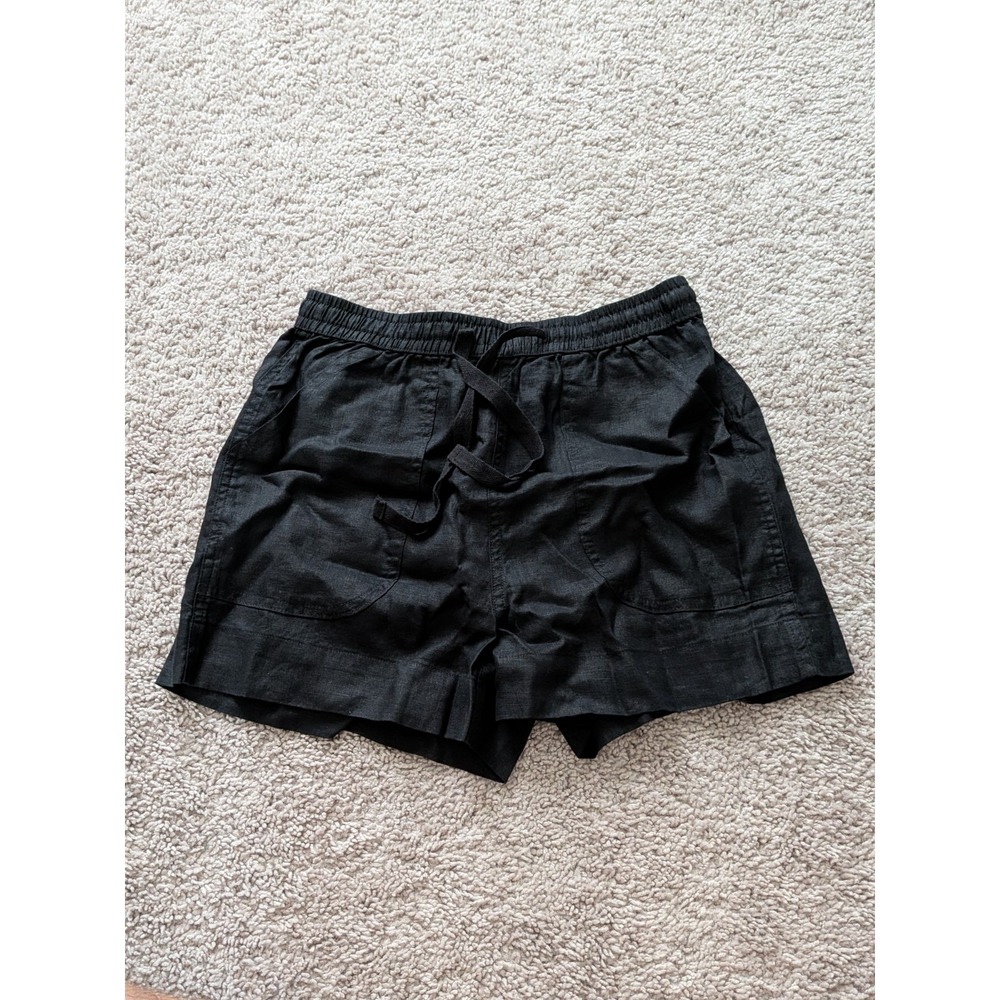 Quince 100 % European Linen Shorts Black Women's XS NWT 3 Inch Inseam Beach